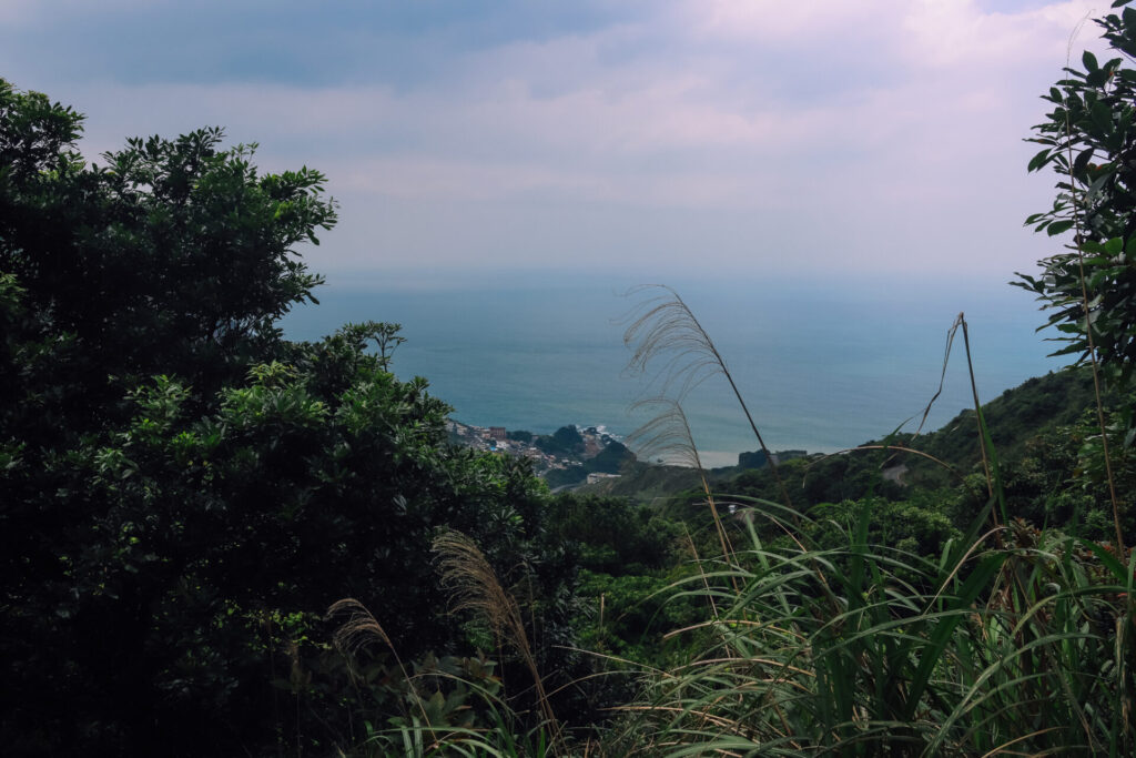 Ocean and mountain views on the Teapot Mountain Hike in Northeast Taiwan