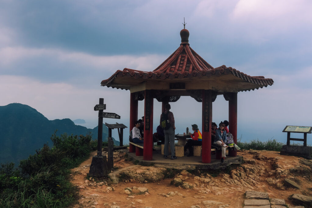 Traditional gazebo rest area on the Teapot Mountain Hike in Northeast Taiwan