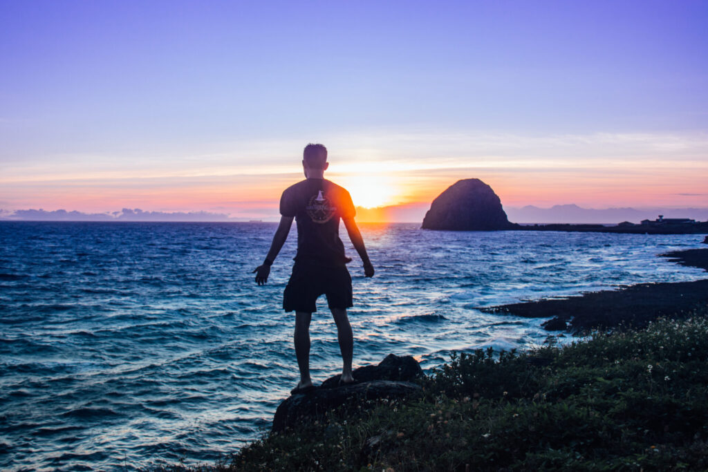 Sunset at the ocean on Lanyu Island, Orchid Island, Taiwan