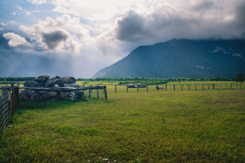 Mountains and farm in Hualien, Taiwan