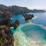 Big Dream Boat Man Coron to El Nido Philippines, drone shot of twin lagoons