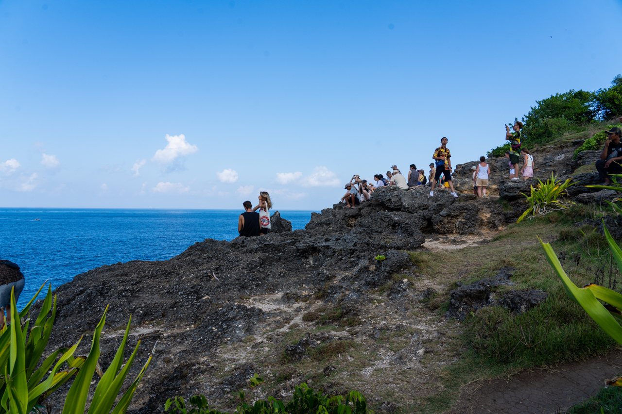 Cliff overlooking the mantas in Broken Beach in Nusa Penida