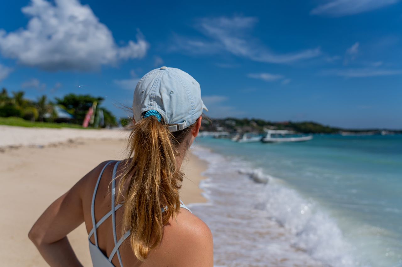 Jungutbatu Beach, white sand beach. Nusa Lembongan, Indonesia