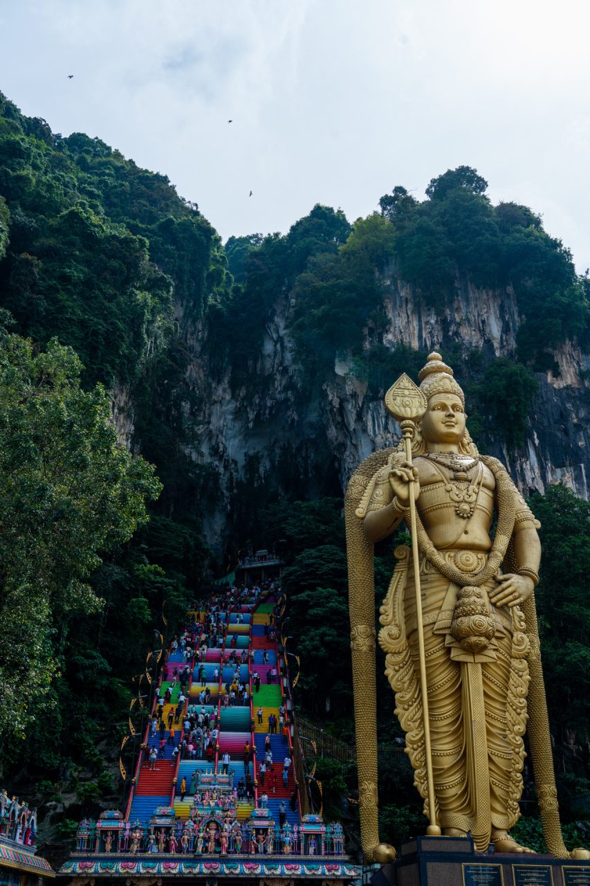 Giant Lord Murugan Statue and Colorful Stairs Batu Caves, Malaysia