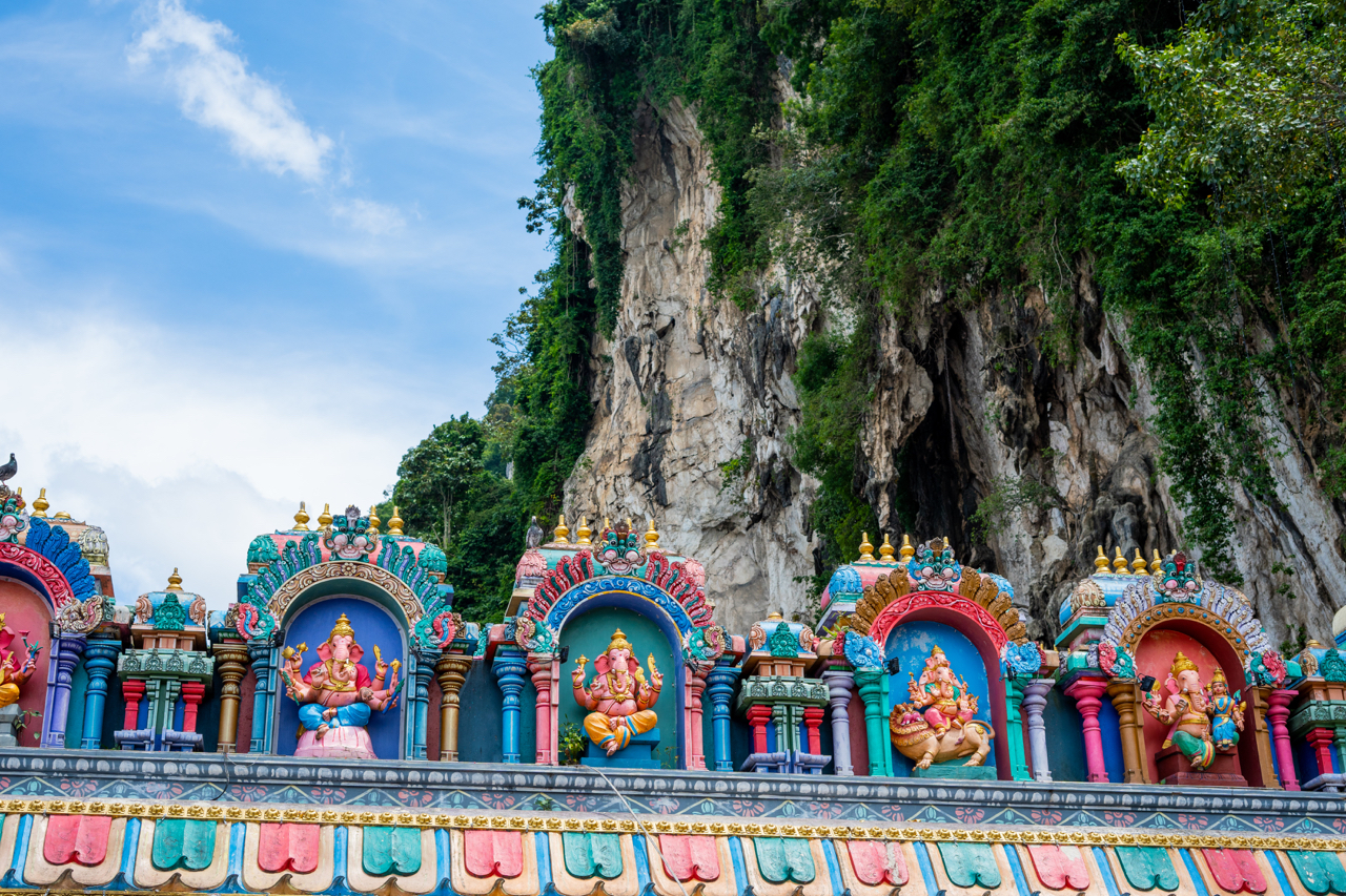 Batu Caves Temple with Limestone Cliffs