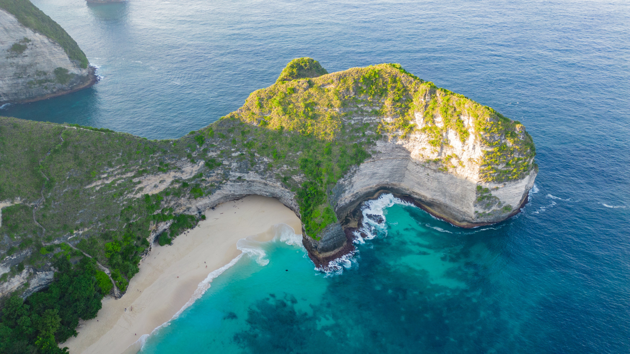 Kelingking Beach, Nusa Penida Aerial Drone View