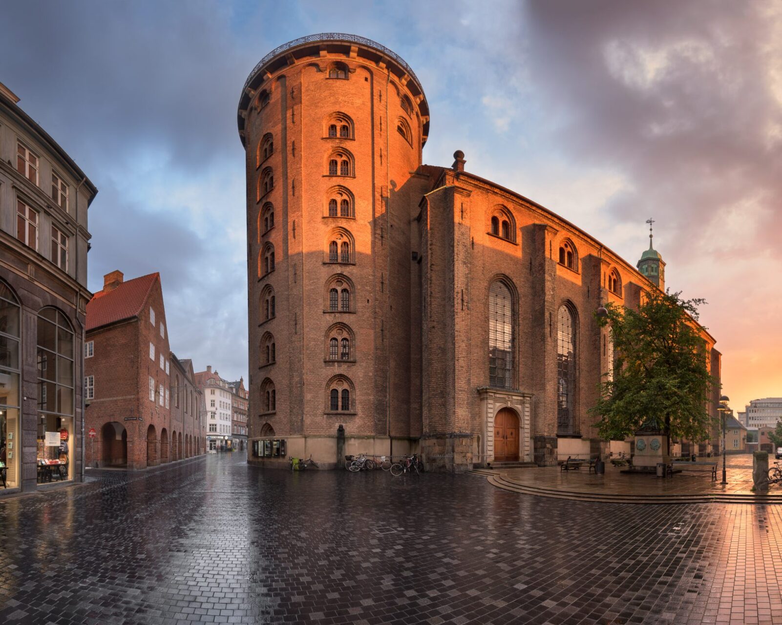 Panorama of the Round Tower in the Morning, Copenhagen, Denmark