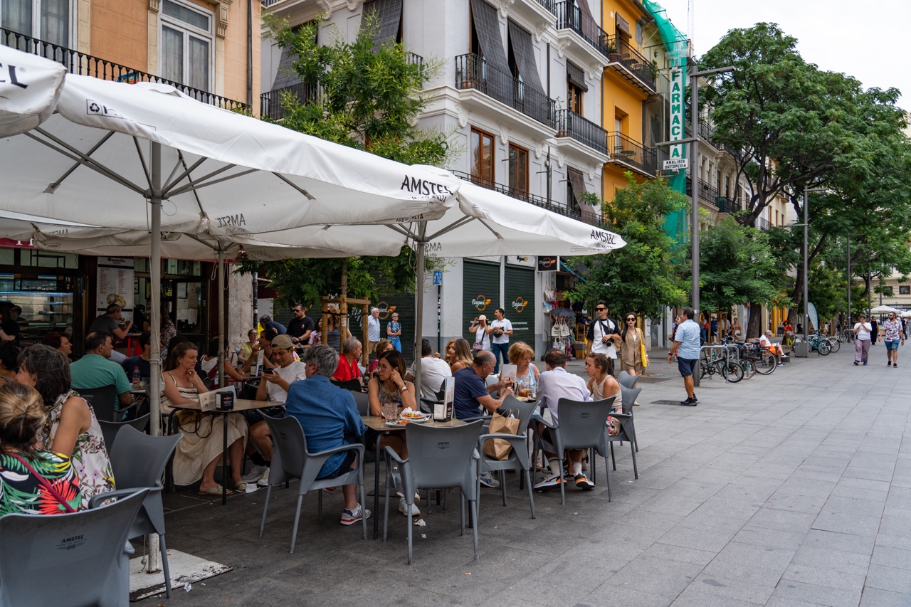 Plaça de la Verge, Valencia, Spain outdoor tapas restaurant