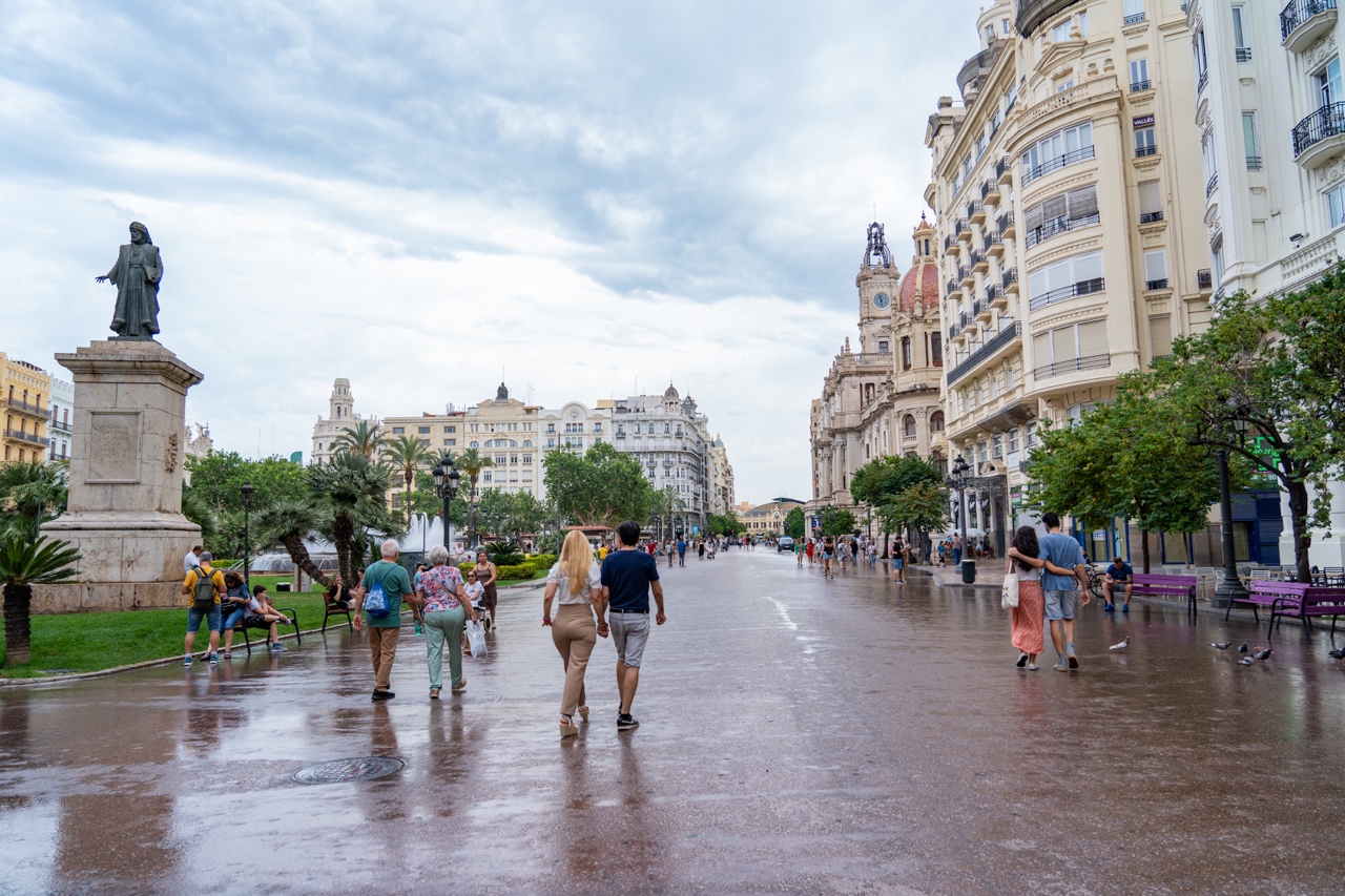 Valencia, Spain on a rainy day. The rain in Spain. Valencia travel