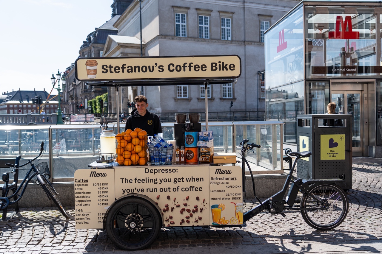 Stefanou's Coffee Bike in Copenhagen along the river