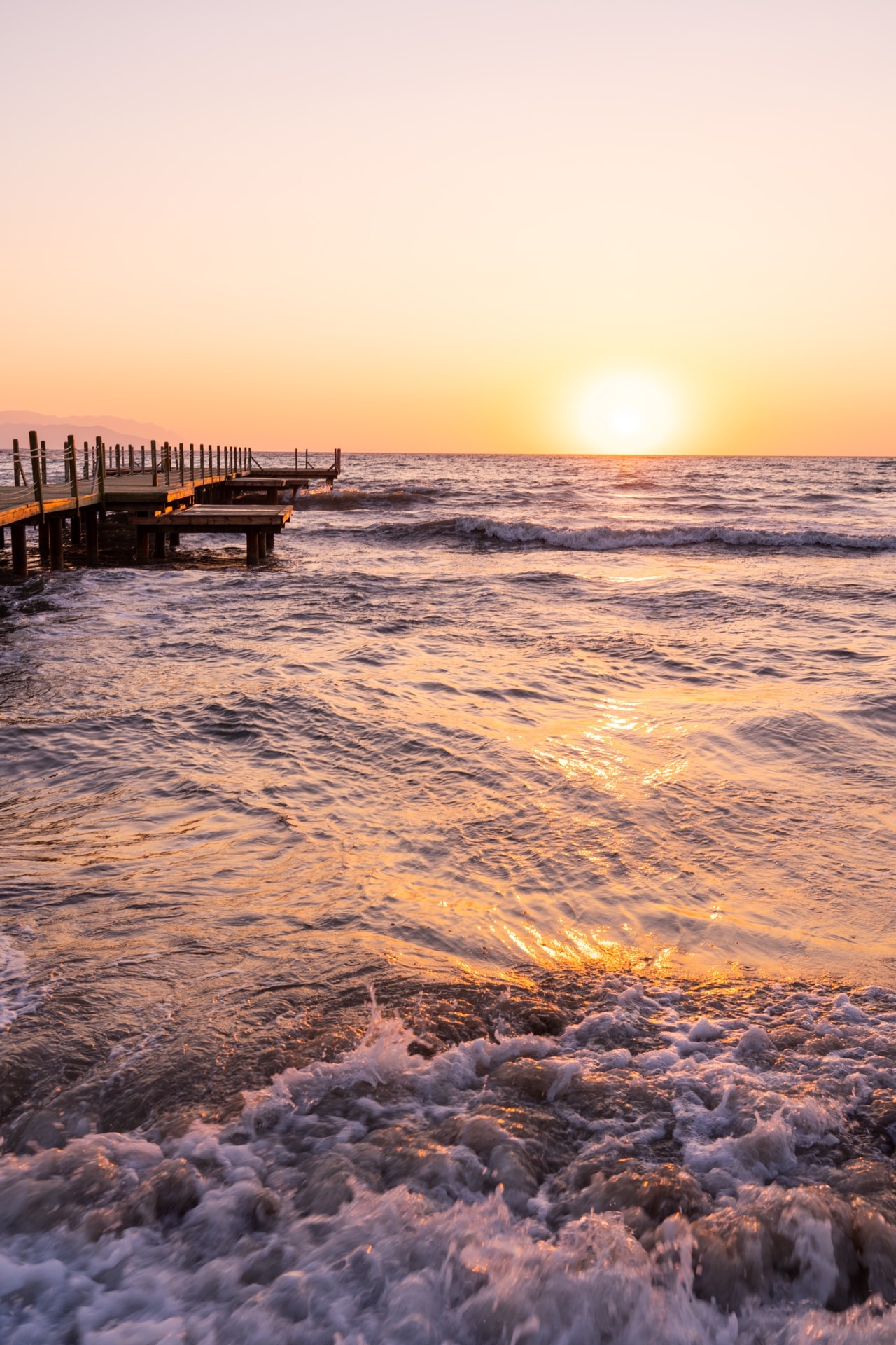 sunset on aegean sea turkey