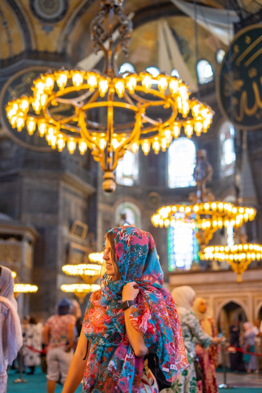 hagia sophia istanbul turkey interior lights