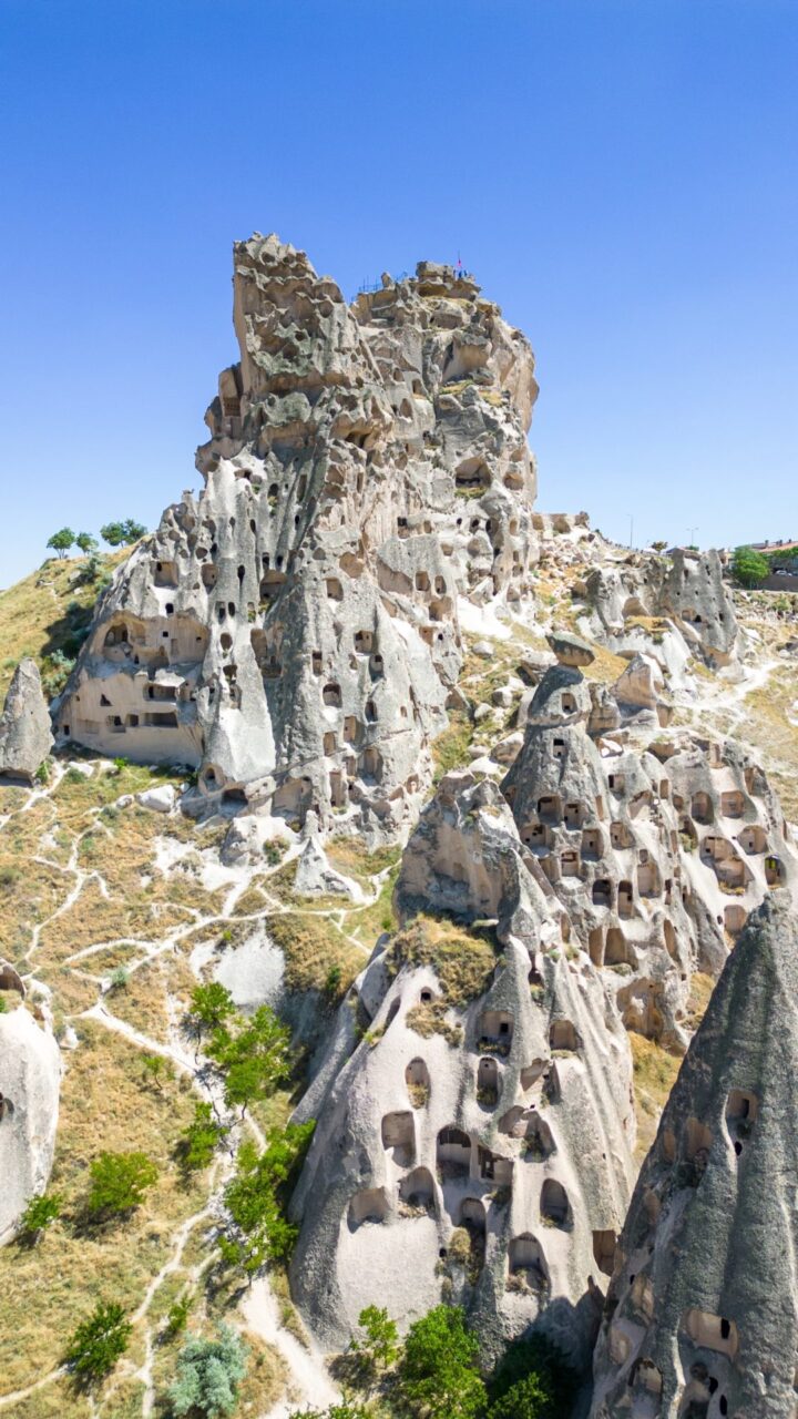 Uçhisar Castle Drone Shot, Cappadocia, Turkey Tour