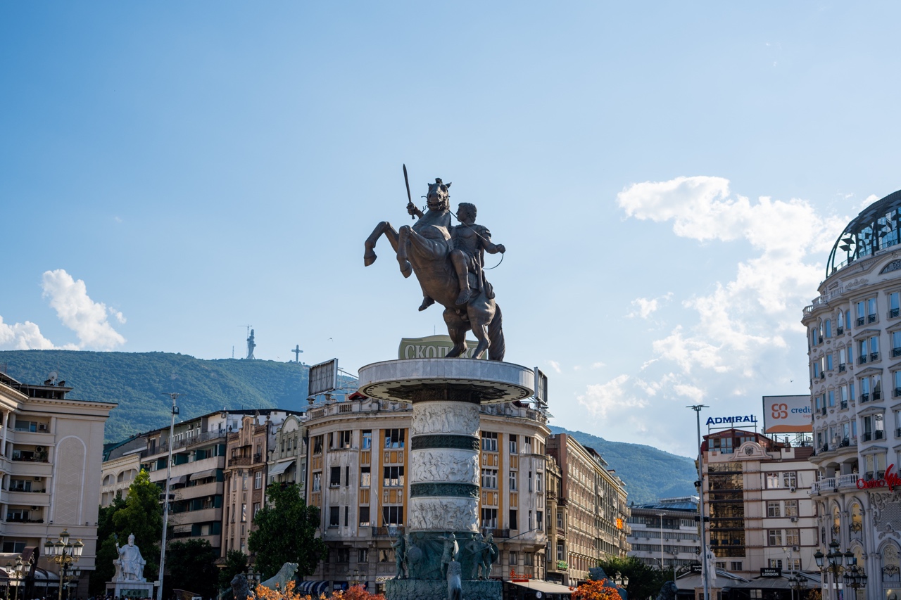 Warrior on a horse alexander the great statue skopje north macedonia