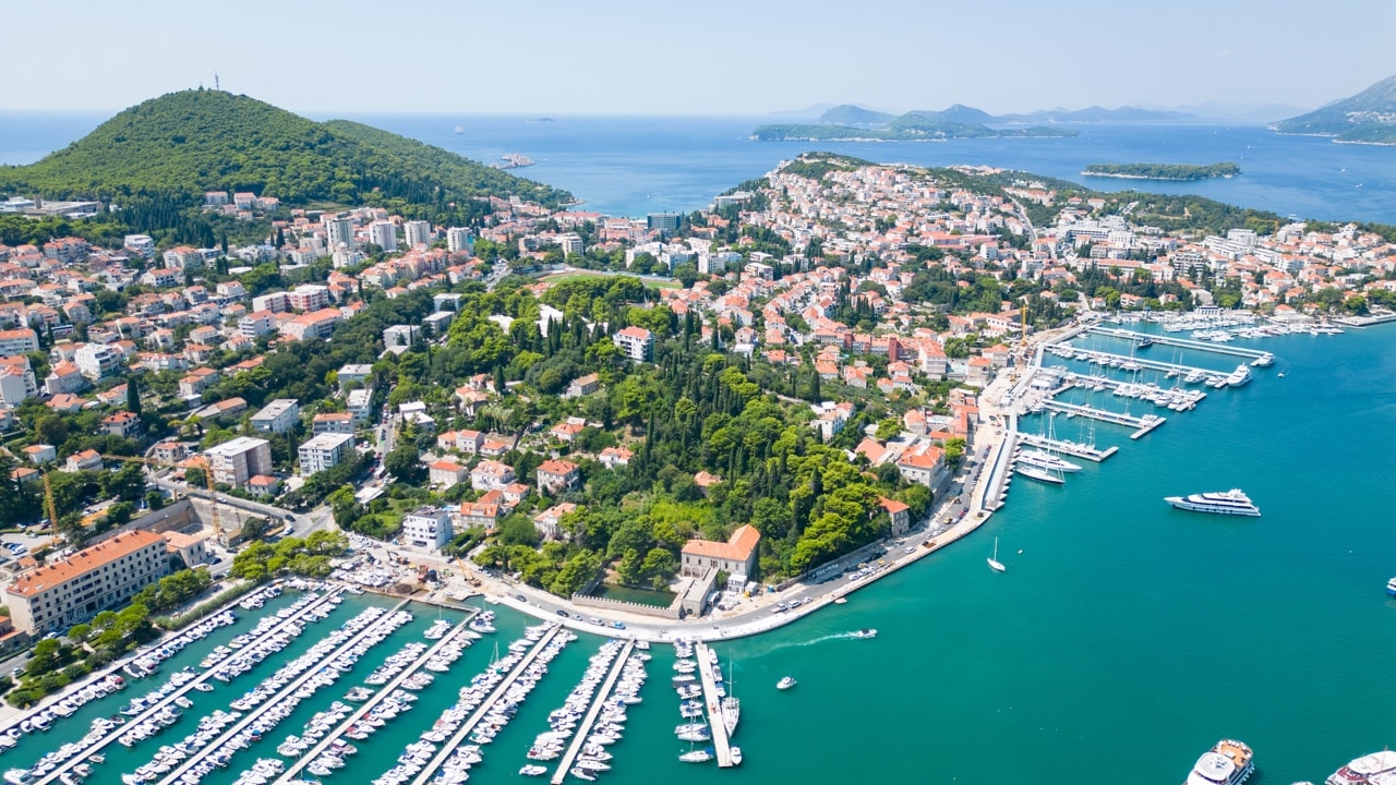 drone dubrovnik croatia harbor