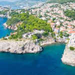 dubronik croatia drone city and ocean