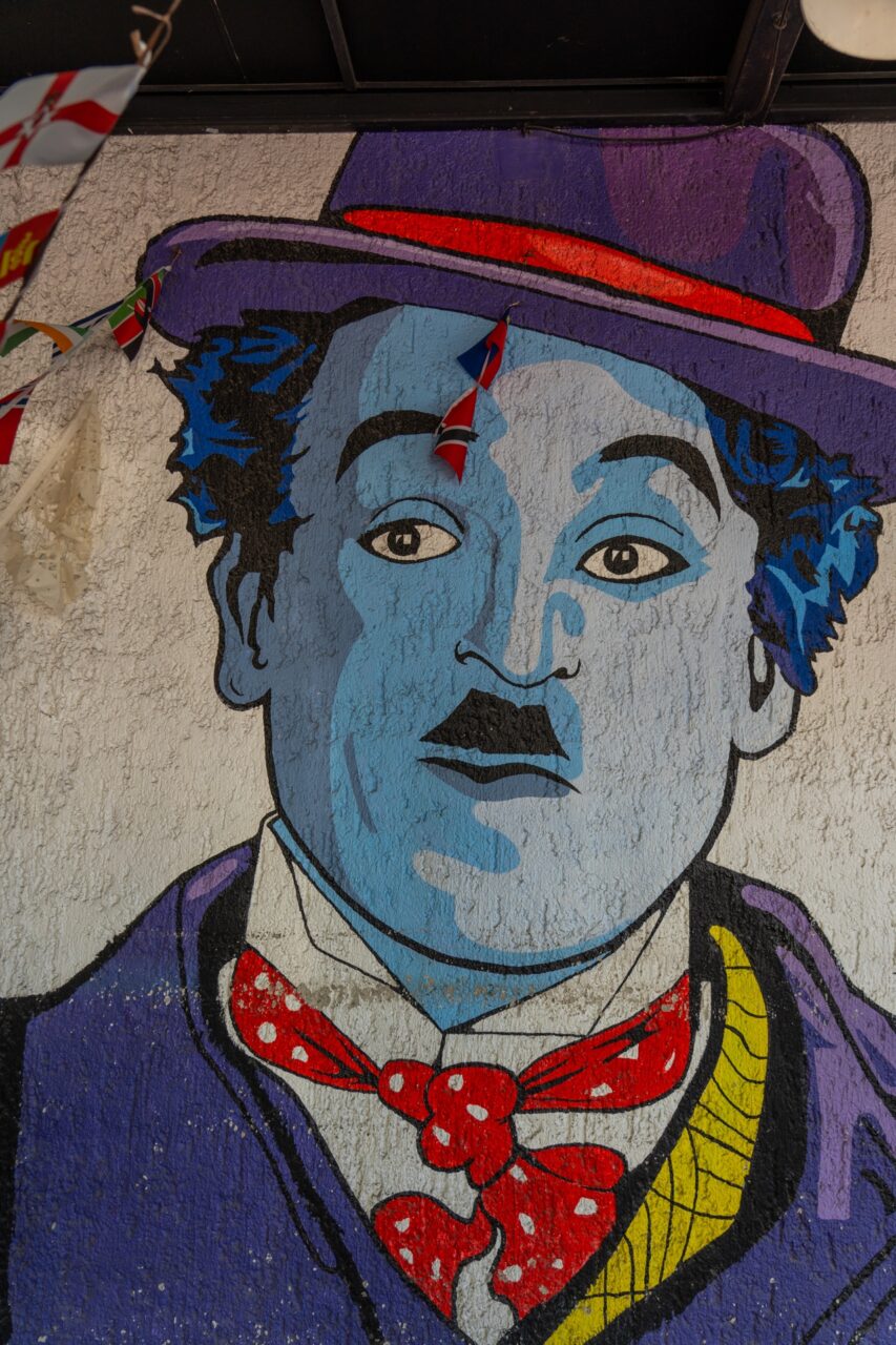 charlie chaplin street art mural mexico guadalajara