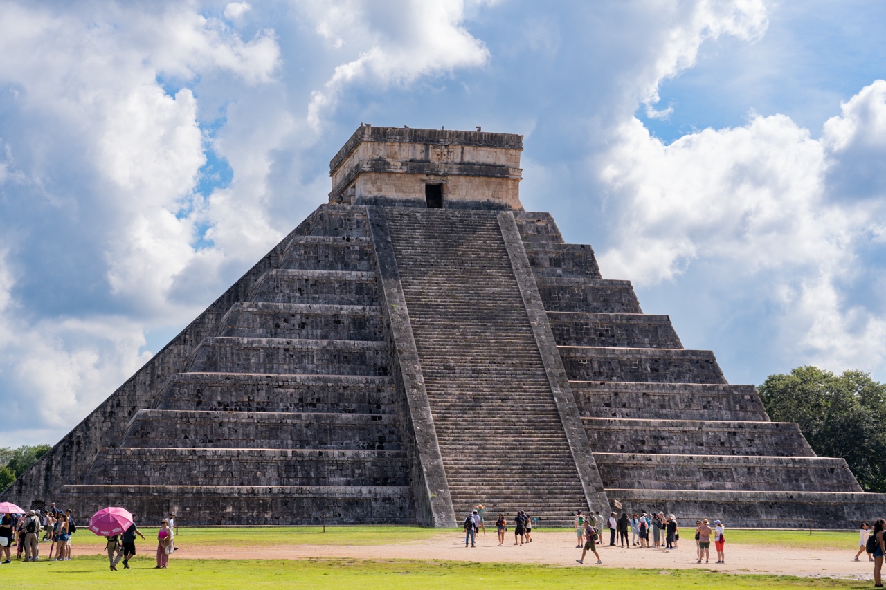 El Castillo the Pyramid of Kukulcan chichen itza tulum mexico mayan ruins