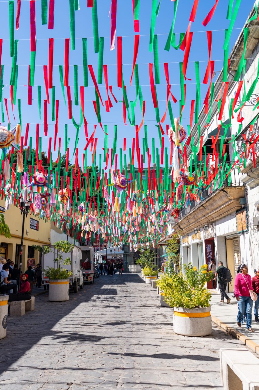oaxaca city mexico downtown decorations