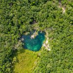 cenote corazon tulum mexico drone heart shape cenote