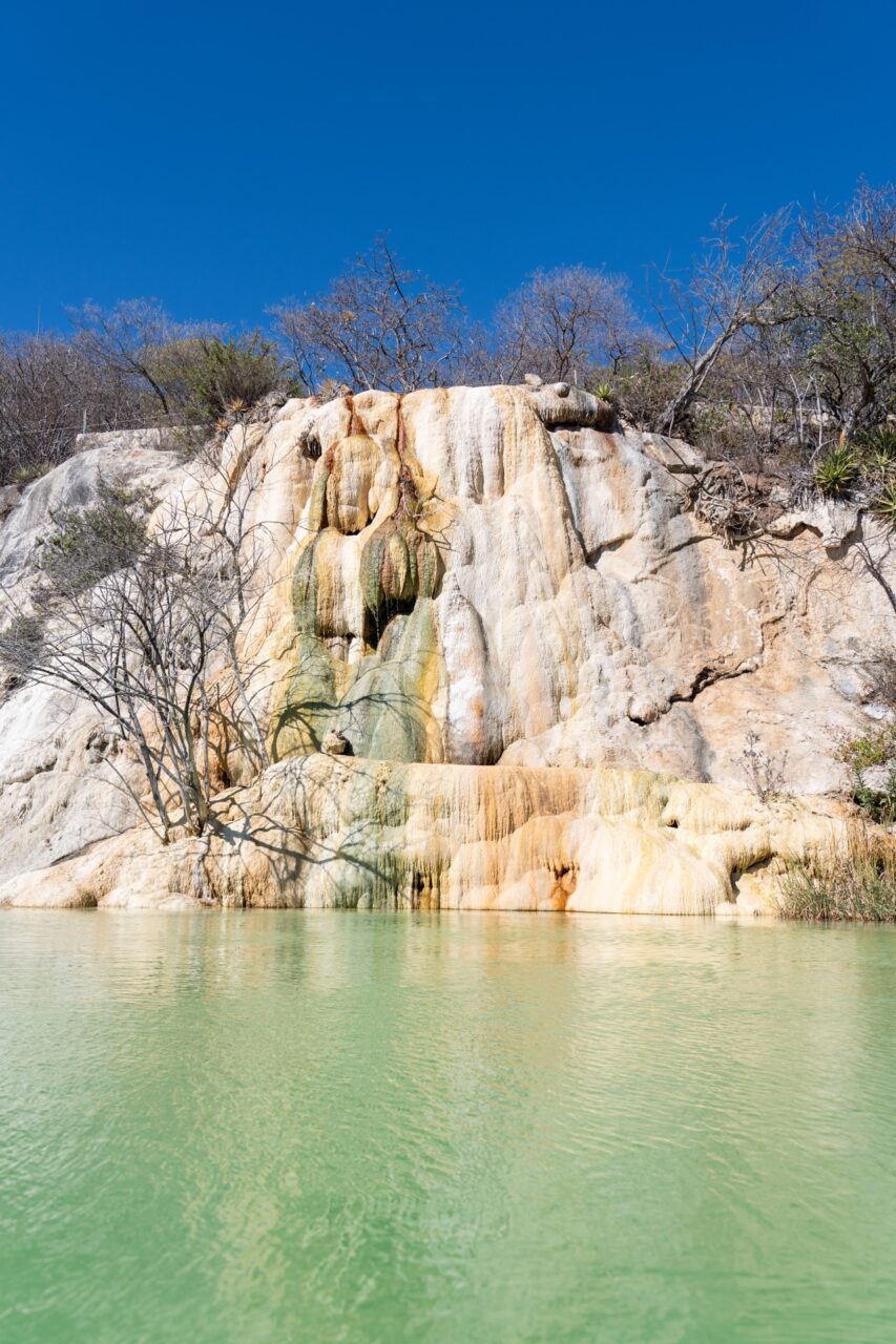 hierve el agua mineral pool and petrified waterfall